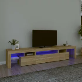   Sonoma tölgy színű TV-szekrény LED-lámpákkal 215x36,5x40 cm