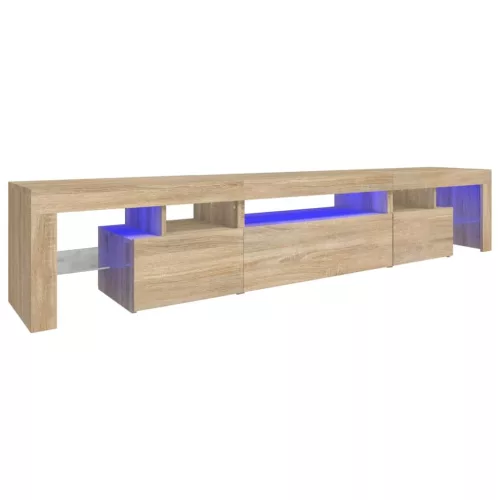 Sonoma tölgy színű TV-szekrény LED-lámpákkal 215x36,5x40 cm