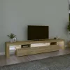 Sonoma tölgy színű TV-szekrény LED-lámpákkal 215x36,5x40 cm