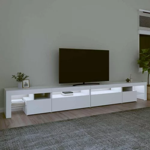 Fehér TV-szekrény LED-lámpákkal 290x36,5x40 cm