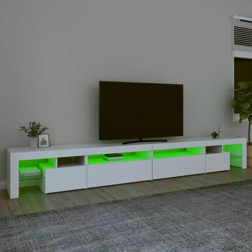 Fehér TV-szekrény LED-lámpákkal 290x36,5x40 cm