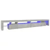 Betonszürke TV-szekrény LED-lámpákkal 290x36,5x40 cm