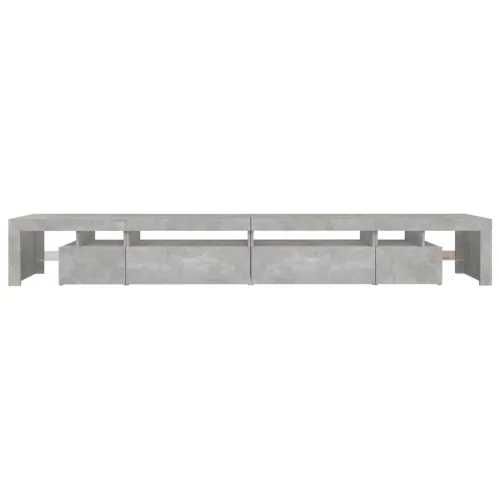 Betonszürke TV-szekrény LED-lámpákkal 290x36,5x40 cm