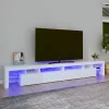 Fehér TV-szekrény LED-lámpákkal 260x36,5x40 cm