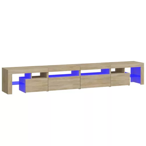 Sonoma tölgy színű TV-szekrény LED-lámpákkal 260x36,5x40 cm