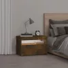 Füstös tölgy színű éjjeliszekrény LED világítással 60x35x40 cm