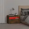 Füstös tölgy színű éjjeliszekrény LED világítással 60x35x40 cm