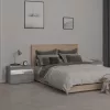 2 db szürke sonoma színű LED-es éjjeliszekrény 60x35x40 cm