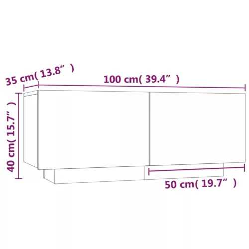 Füstös tölgy színű szerelt fa éjjeliszekrény 100 x 35 x 40 cm