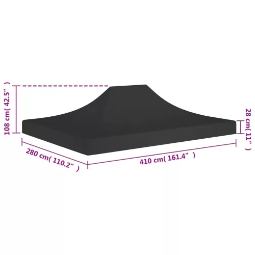 Fekete tető partisátorhoz 4 x 3 m 270 g/m²