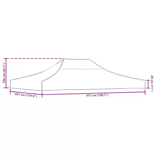 Zöld tető partisátorhoz 4,5 x 3 m 270 g/m²