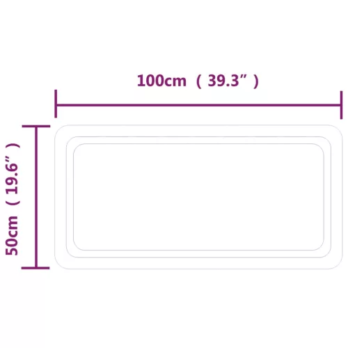 LED-es fürdőszobatükör 50x100 cm