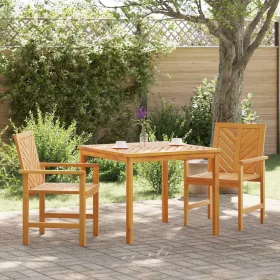   Kert étkező szett 3 pcs Barna 90 x 90 x 74 cm tömör akácfa