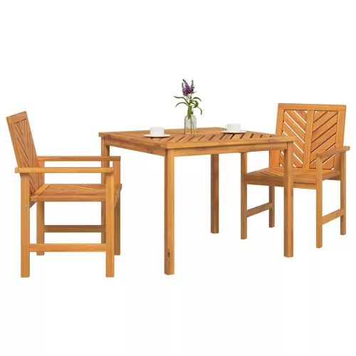 Kert étkező szett 3 pcs Barna 90 x 90 x 74 cm tömör akácfa