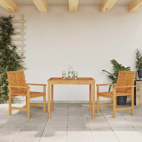 Kert étkező szett 3 pcs Barna 90 x 90 x 74 cm tömör akácfa