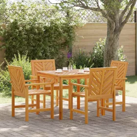   Kert étkező szett 5 pcs Barna 90 x 90 x 74 cm tömör akácfa