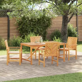   Kert étkező szett 5 pcs Barna 150 x 90 x 74 cm tömör akácfa