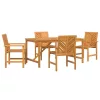 Kert étkező szett 5 pcs Barna 150 x 90 x 74 cm tömör akácfa