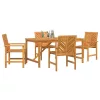Kert étkező szett 5 pcs Barna 150 x 90 x 74 cm tömör akácfa