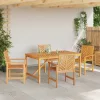 Kert étkező szett 5 pcs Barna 150 x 90 x 74 cm tömör akácfa