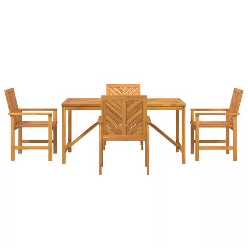 Kert étkező szett 5 pcs Barna 150 x 90 x 74 cm tömör akácfa