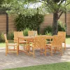 Kert étkező szett 7 pcs Barna 150 x 90 x 74 cm tömör akácfa
