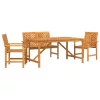Kert étkező szett 4 pcs Barna 150 x 90 x 74 cm tömör akácfa