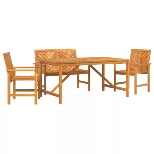 Kert étkező szett 4 pcs Barna 150 x 90 x 74 cm tömör akácfa