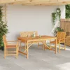 Kert étkező szett 4 pcs Barna 150 x 90 x 74 cm tömör akácfa