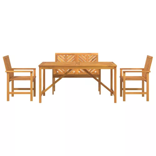 Kert étkező szett 4 pcs Barna 150 x 90 x 74 cm tömör akácfa