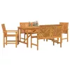 Kert étkező szett 5 pcs Barna 150 x 90 x 74 cm tömör akácfa