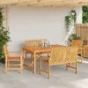 Kert étkező szett 5 pcs Barna 150 x 90 x 74 cm tömör akácfa