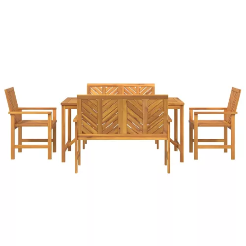 Kert étkező szett 5 pcs Barna 150 x 90 x 74 cm tömör akácfa