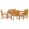 Kert étkező szett 6 pcs Barna 150 x 90 x 74 cm tömör akácfa
