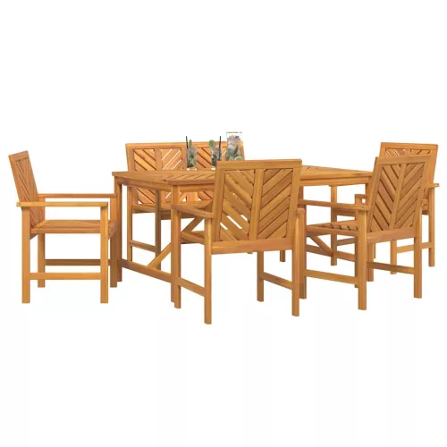 Kert étkező szett 6 pcs Barna 150 x 90 x 74 cm tömör akácfa