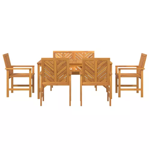 Kert étkező szett 6 pcs Barna 150 x 90 x 74 cm tömör akácfa