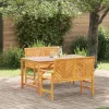 Kert étkező szett 3 pcs Barna 150 x 90 x 74 cm tömör akácfa