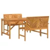 Kert étkező szett 3 pcs Barna 150 x 90 x 74 cm tömör akácfa