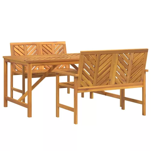 Kert étkező szett 3 pcs Barna 150 x 90 x 74 cm tömör akácfa