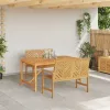 Kert étkező szett 3 pcs Barna 150 x 90 x 74 cm tömör akácfa