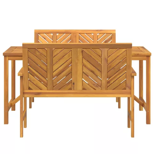 Kert étkező szett 3 pcs Barna 150 x 90 x 74 cm tömör akácfa