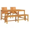 Kert étkező szett 4 pcs Barna 150 x 90 x 74 cm tömör akácfa