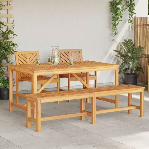 Kert étkező szett 4 pcs Barna 150 x 90 x 74 cm tömör akácfa