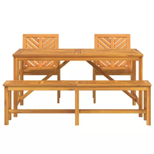 Kert étkező szett 4 pcs Barna 150 x 90 x 74 cm tömör akácfa