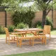 Kert étkező szett 5 pcs Barna 150 x 90 x 74 cm tömör akácfa