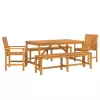 Kert étkező szett 5 pcs Barna 150 x 90 x 74 cm tömör akácfa