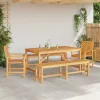 Kert étkező szett 5 pcs Barna 150 x 90 x 74 cm tömör akácfa