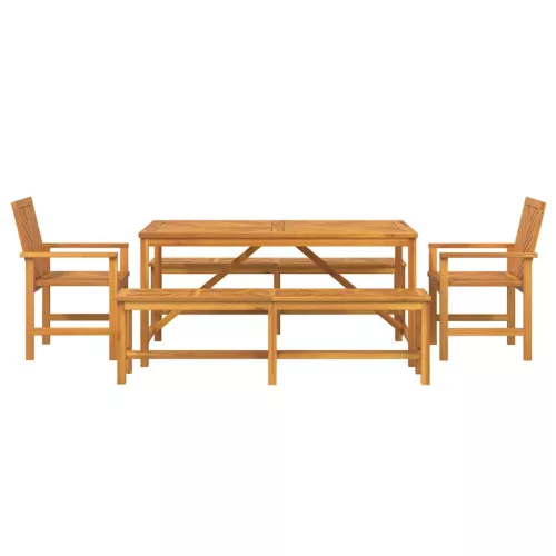 Kert étkező szett 5 pcs Barna 150 x 90 x 74 cm tömör akácfa