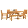 Kert étkező szett 6 pcs Barna 150 x 90 x 74 cm tömör akácfa