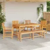 Kert étkező szett 6 pcs Barna 150 x 90 x 74 cm tömör akácfa